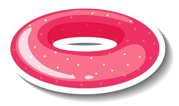 Una plantilla de pegatina con un anillo de natación punteado rosa.