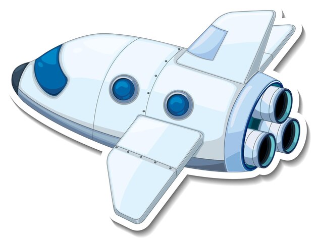 Una plantilla de pegatina con un avión aislado.