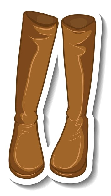 Una plantilla de pegatina con botas de mujer aisladas