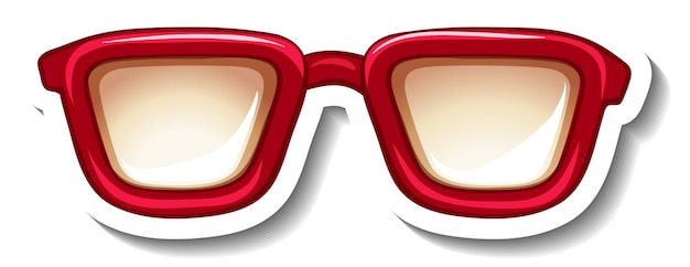 Una plantilla de pegatina con gafas rojas.