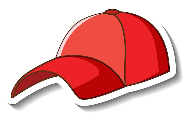 Vector gratuito una plantilla de pegatina con una gorra roja aislada.