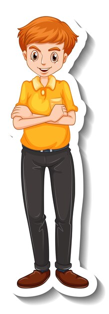 Una plantilla de pegatina con un hombre en pose de pie.