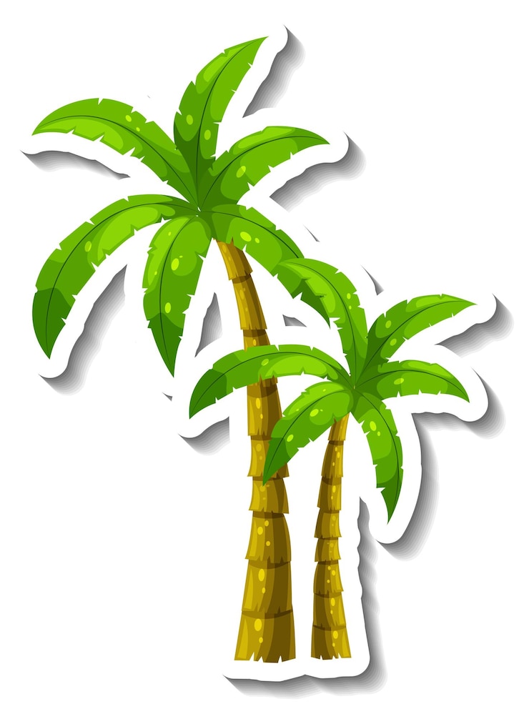 Vector gratuito una plantilla de pegatina con una palmera tropical aislada