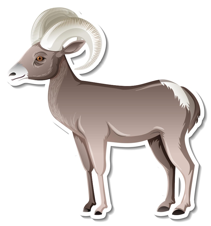 Vector gratuito una plantilla de pegatina del personaje de dibujos animados de bharal.