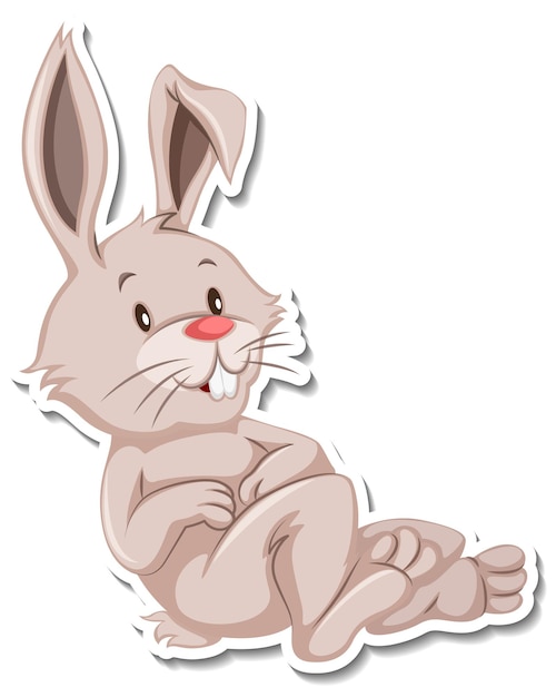 Una plantilla de pegatina de personaje de dibujos animados de conejo.