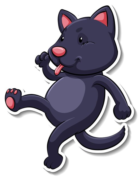 Una plantilla de pegatina de personaje de dibujos animados de gato