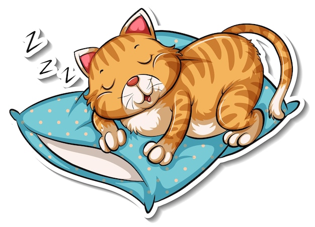 Una plantilla de pegatina de personaje de dibujos animados de gato