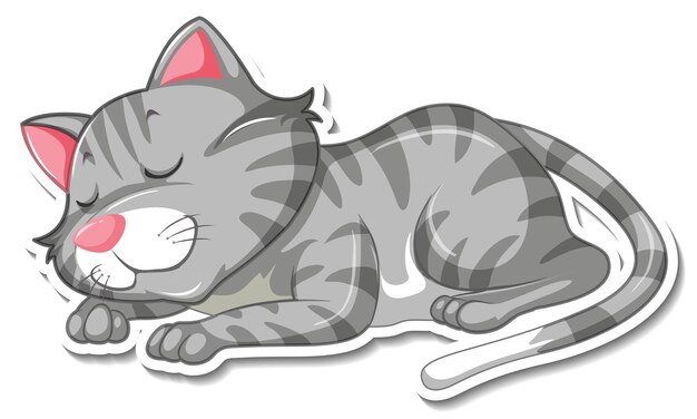 Una plantilla de pegatina de personaje de dibujos animados de gato