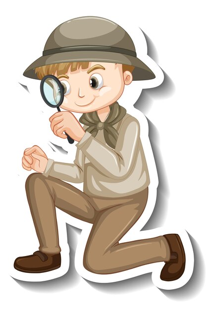 Una plantilla de pegatina de personaje de dibujos animados de niño.