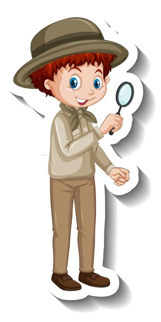 Una plantilla de pegatina de personaje de dibujos animados de niño.