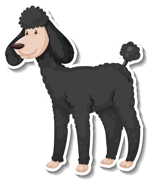 Vector gratuito una plantilla de pegatina de personaje de dibujos animados de perro