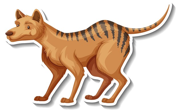 Una plantilla de pegatina de personaje de dibujos animados de perro
