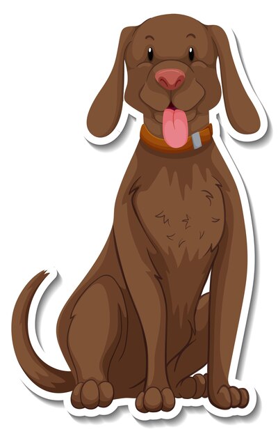 Una plantilla de pegatina de personaje de dibujos animados de perro