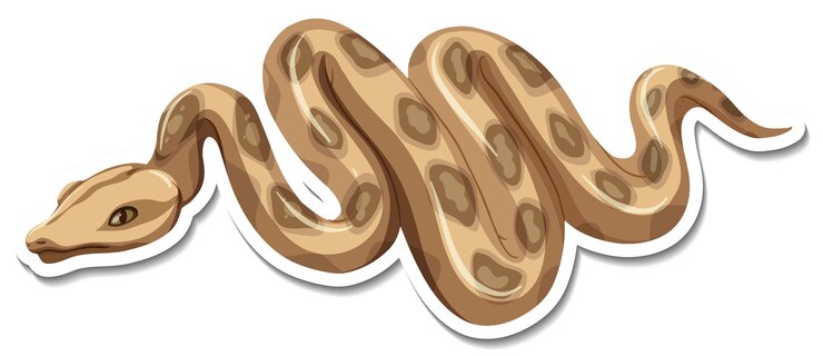 Vector gratuito una plantilla de pegatina de personaje de dibujos animados de serpiente