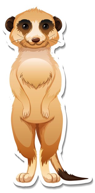 Una plantilla de pegatina del personaje de dibujos animados de suricata