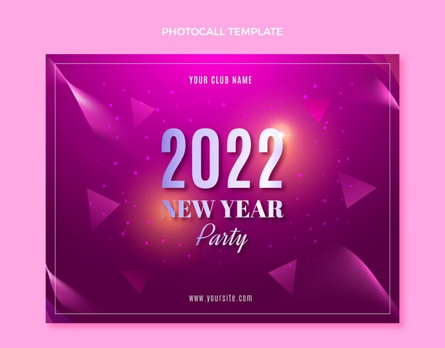 Plantilla de photocall de año nuevo degradado