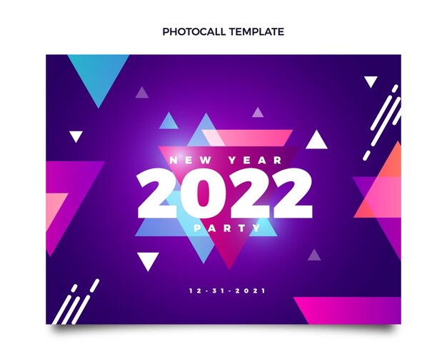 Plantilla de photocall de año nuevo degradado