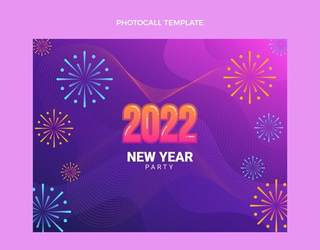 Plantilla de photocall de año nuevo degradado