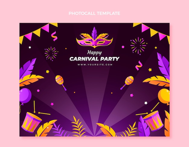 Plantilla de photocall de carnaval degradado