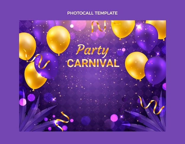 Plantilla de photocall de carnaval realista