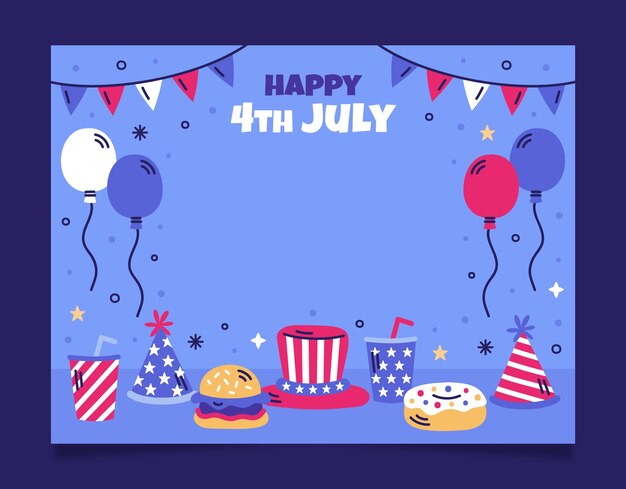 Plantilla de photocall para la celebración americana del 4 de julio