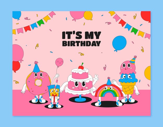 Plantilla de photocall para celebración de aniversario de cumpleaños