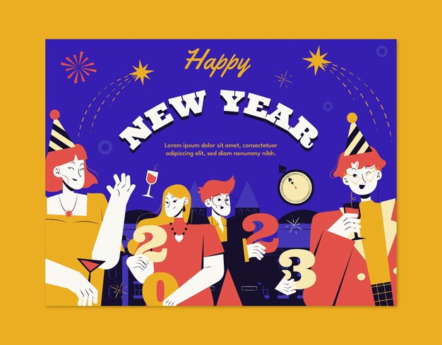 Plantilla de photocall de celebración de año nuevo 2023
