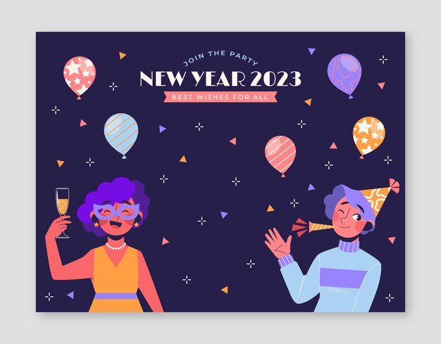 Vector gratuito plantilla de photocall de celebración de año nuevo