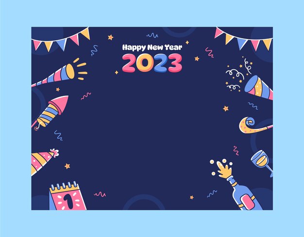 Plantilla de photocall de celebración de año nuevo