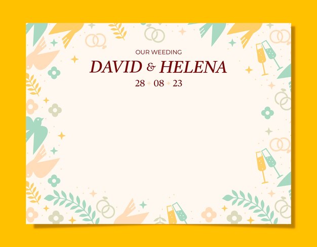 Plantilla de photocall para celebración de boda