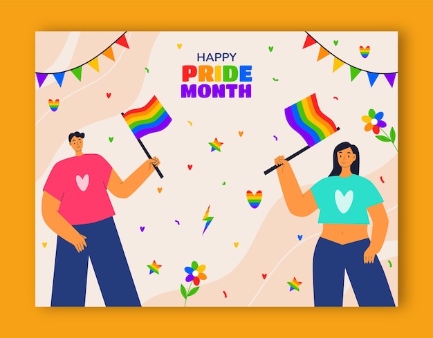 Vector gratuito plantilla de photocall para la celebración del mes del orgullo