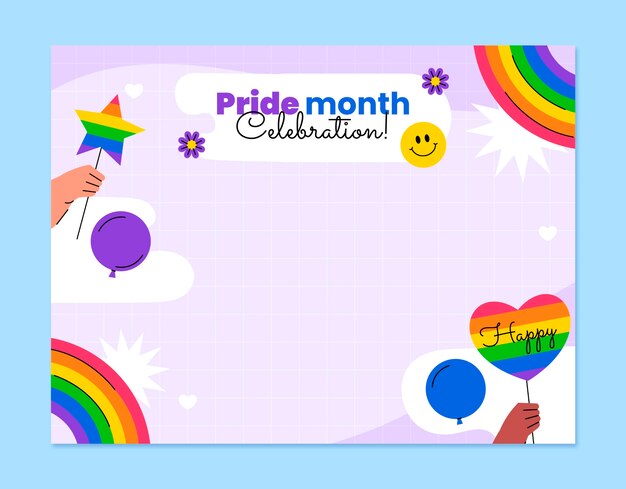 Plantilla de photocall para la celebración del mes del orgullo