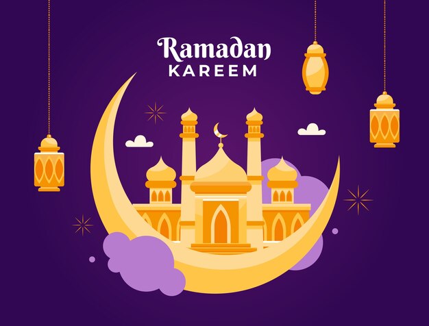 Plantilla de photocall para la celebración del ramadán islámico