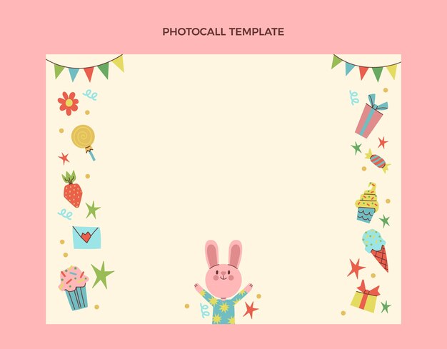 Plantilla de photocall de cumpleaños infantil