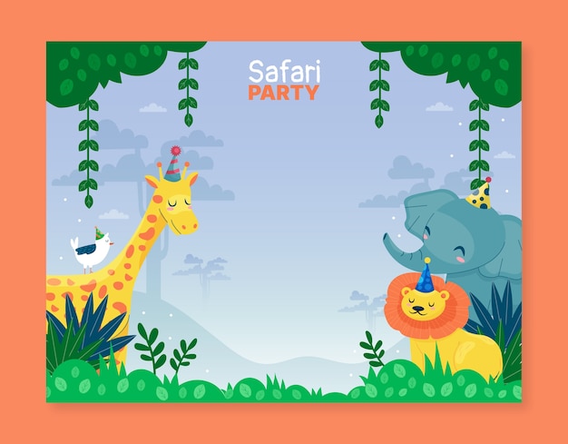 Plantilla de photocall de fiesta safari