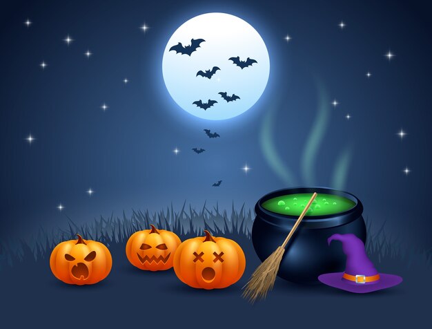 Plantilla de photocall de halloween realista