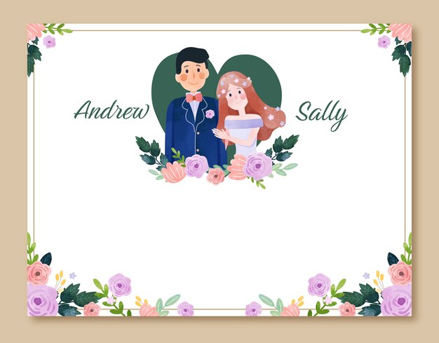 Plantilla de photocall de matrimonio y boda