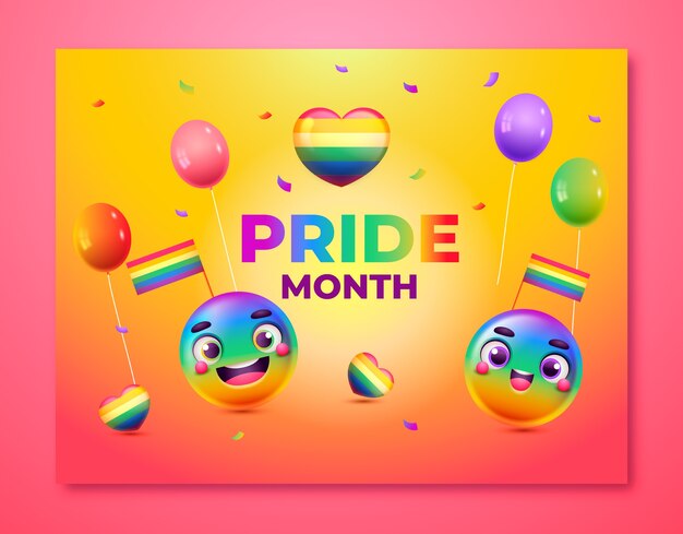 Plantilla de photocall del mes del orgullo degradado