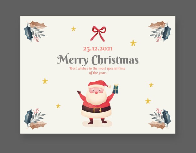 Plantilla de photocall de navidad en acuarela