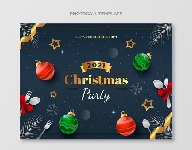 Plantilla de photocall navideño degradado