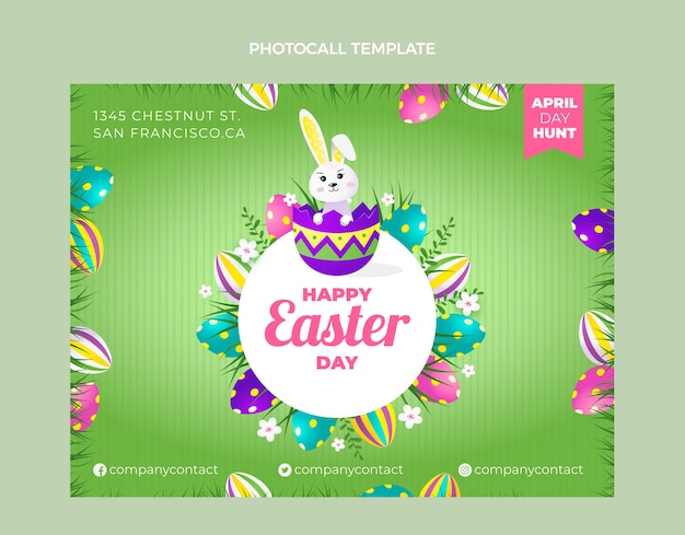 Vector gratuito plantilla de photocall de pascua degradado