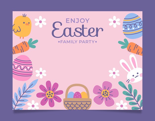 Plantilla de photocall de pascua dibujada a mano