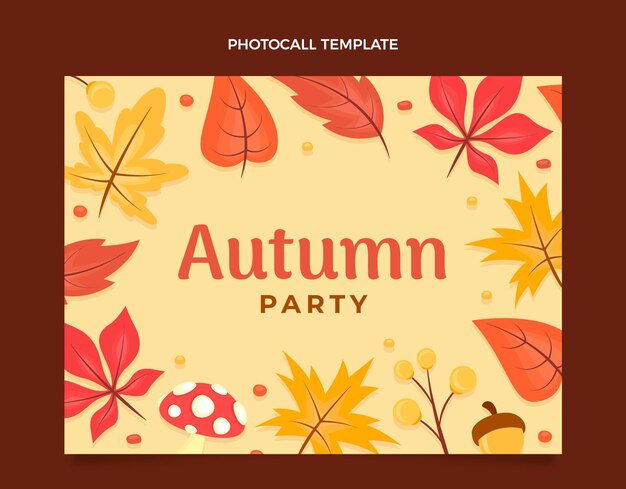 Plantilla de photocall plana de otoño
