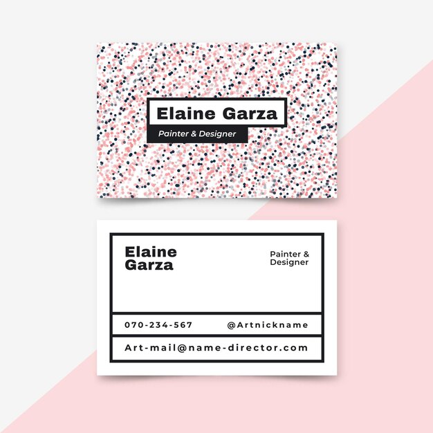 Plantilla pintada a mano para tarjetas de visita