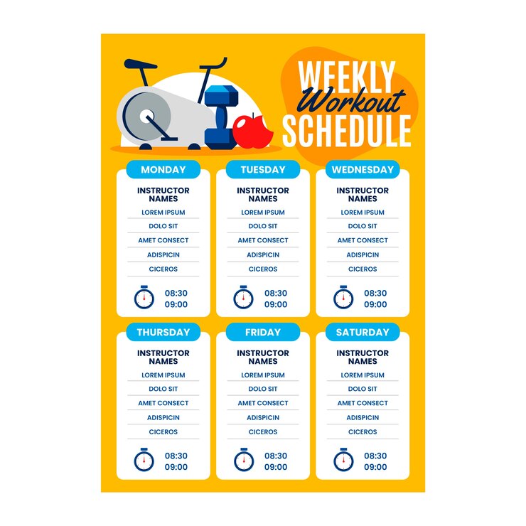 Vector gratuito plantilla de plan de entrenamiento