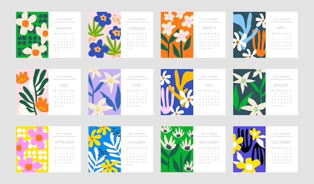 Vector gratuito plantilla plana de calendario de escritorio 2023