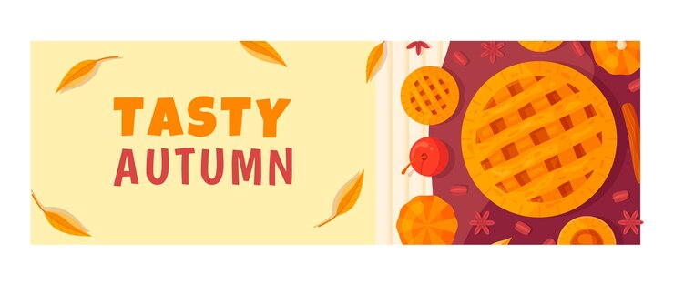Vector gratuito plantilla plana de encabezado de twitter para celebración de otoño