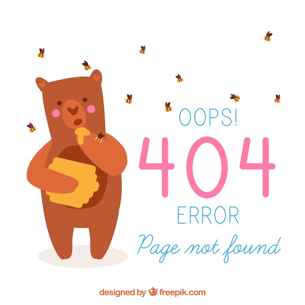 Plantilla plana de error 404 