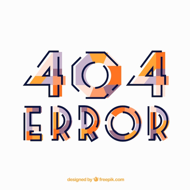 Plantilla plana de error 404 