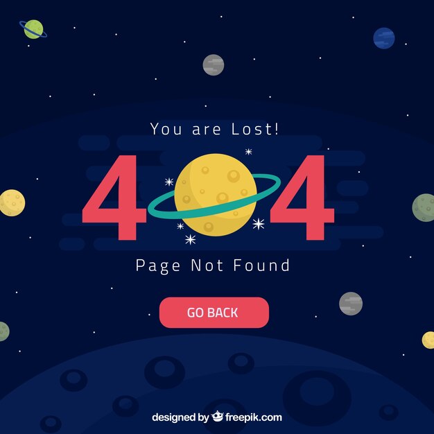 Plantilla plana de error 404 